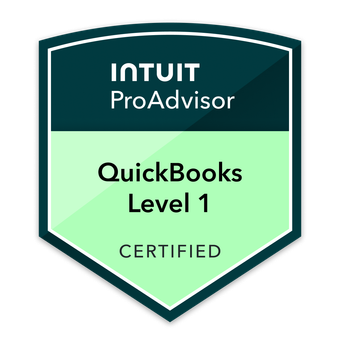 Intuit ProAdvisor QuickBooks Level 1 Certified badge